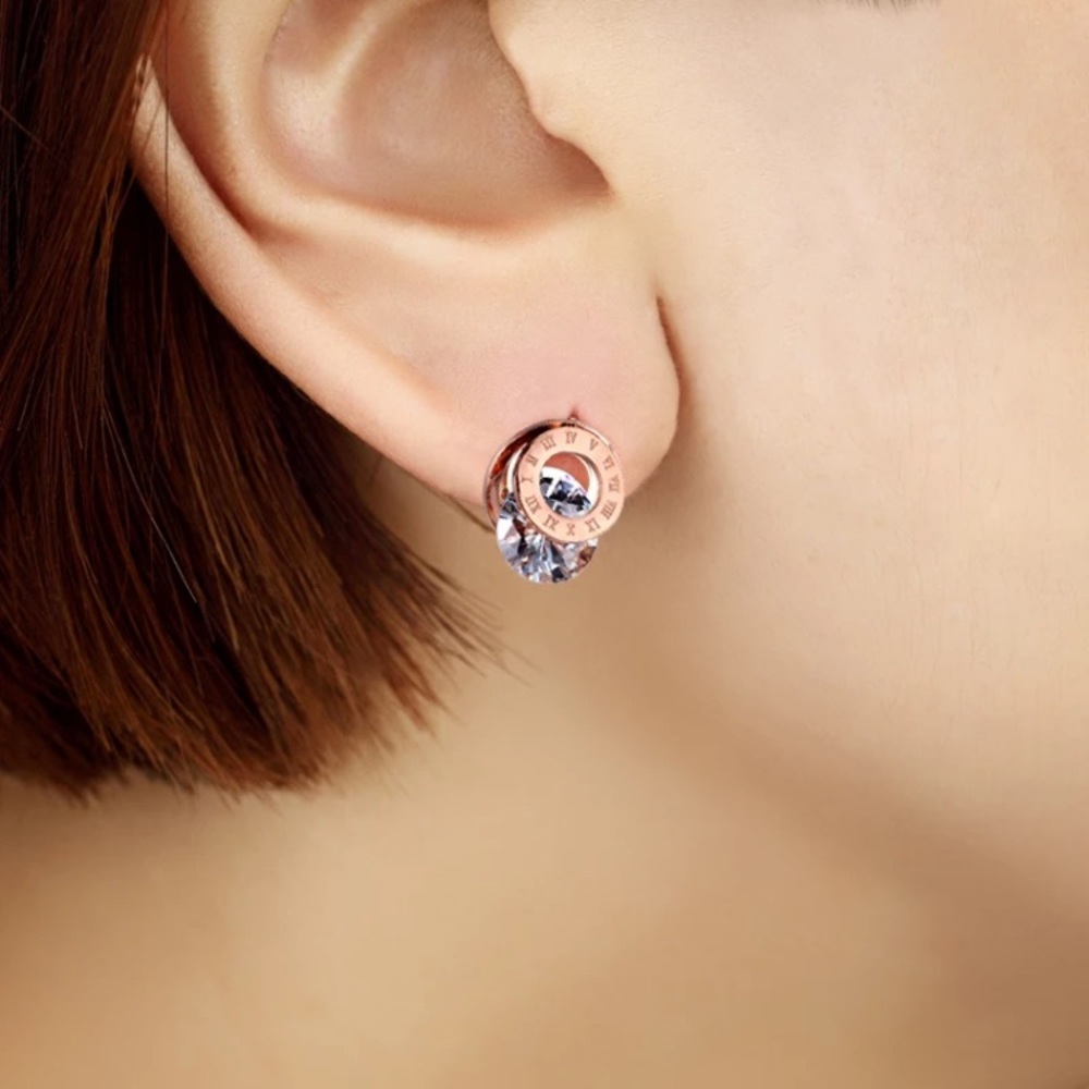 Roman Numeral Earrings - Picture 3 of 3